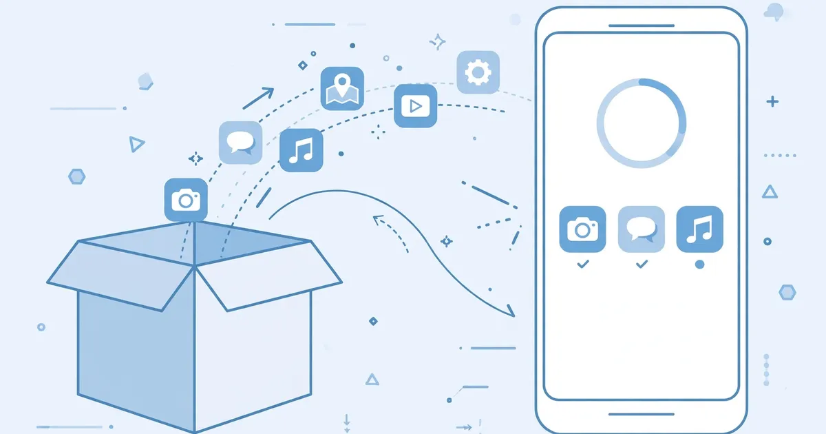 Smartphone with box package and arrow, sideloading apps without store concept