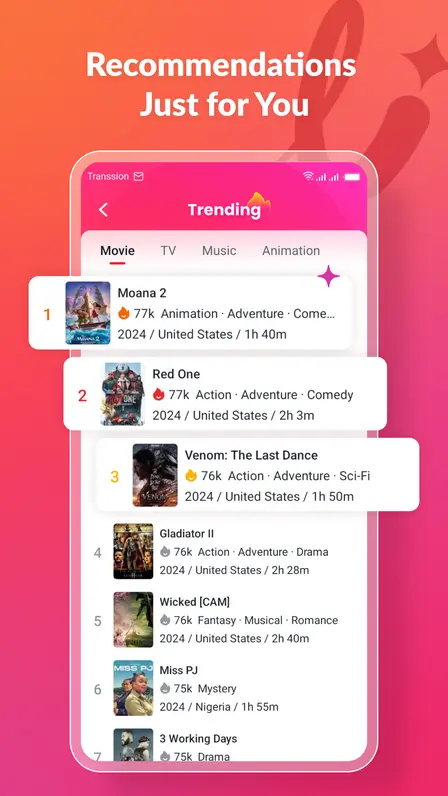 Lookr AI search home screen with search bar and Trending, AI Search, Downloader shortcuts